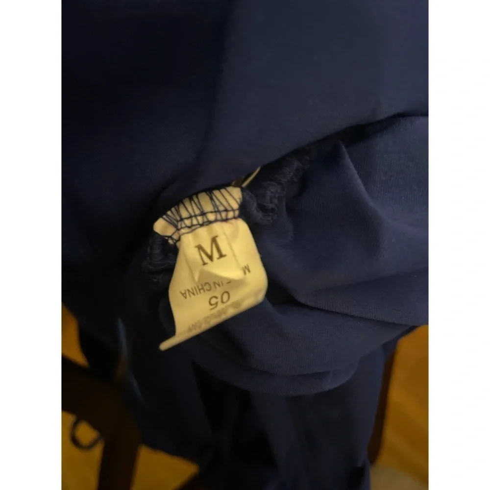 Blue Ruched Spaghetti Knee-Length Dress Size Medium - Picture 3 of 4